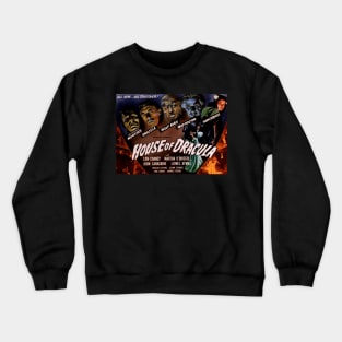 Classic Horror Movie Lobby Card - House of Dracula Crewneck Sweatshirt